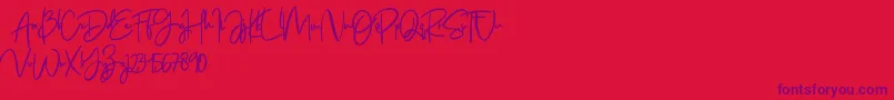 Jenifa free Font – Purple Fonts on Red Background