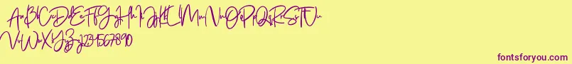 Jenifa free Font – Purple Fonts on Yellow Background