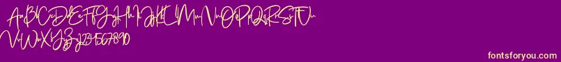 Jenifa free Font – Yellow Fonts on Purple Background