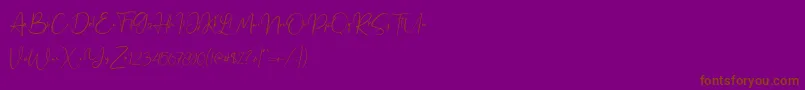 Шрифт Jennifer demo – коричневые шрифты на фиолетовом фоне