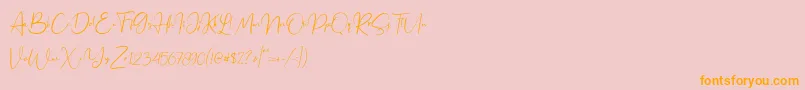 Jennifer demo-Schriftart – Orangefarbene Schriften auf rosa Hintergrund