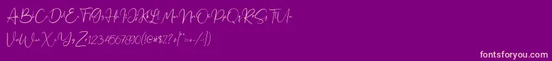 Jennifer demo-Schriftart – Rosa Schriften auf violettem Hintergrund