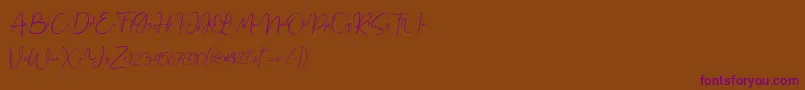 Шрифт Jennifer demo – фиолетовые шрифты на коричневом фоне