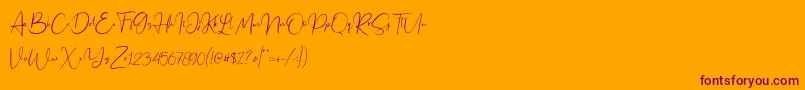 Шрифт Jennifer demo – фиолетовые шрифты на оранжевом фоне