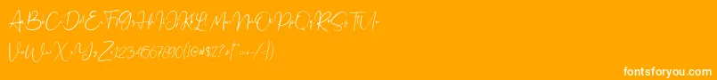 Шрифт Jennifer demo – белые шрифты на оранжевом фоне