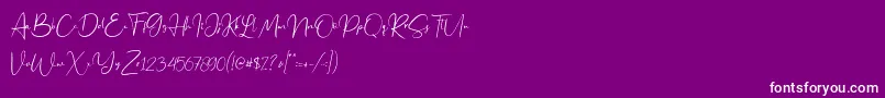 Jennifer demo-fontti – valkoiset fontit violetilla taustalla