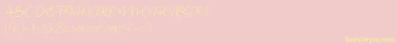 Jennifer demo-fontti – keltaiset fontit vaaleanpunaisella taustalla