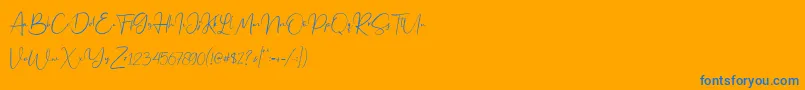 Jennifer demo Font – Blue Fonts on Orange Background