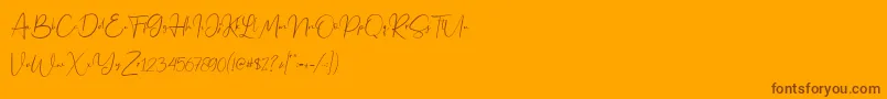 Fonte Jennifer demo – fontes marrons em um fundo laranja