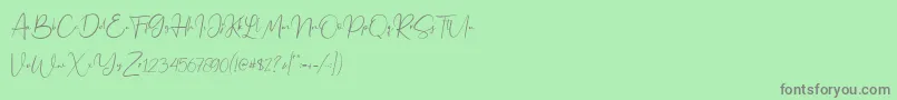 Jennifer demo Font – Gray Fonts on Green Background