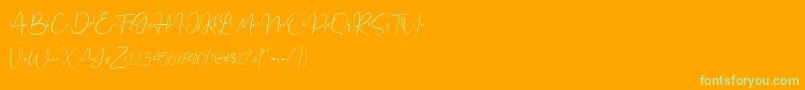 Jennifer demo Font – Green Fonts on Orange Background