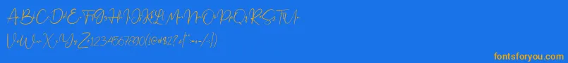 Jennifer demo Font – Orange Fonts on Blue Background