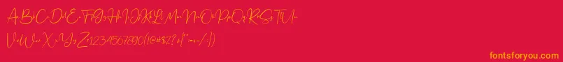 Jennifer demo Font – Orange Fonts on Red Background