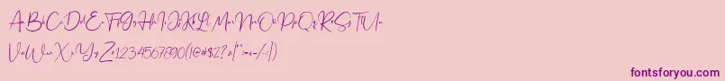 Jennifer demo-Schriftart – Violette Schriften auf rosa Hintergrund
