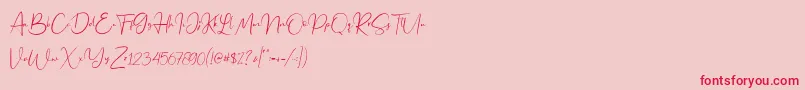 Jennifer demo Font – Red Fonts on Pink Background