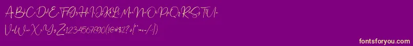 Jennifer demo Font – Yellow Fonts on Purple Background