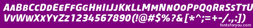 CoreSansMSc75ExtraboldItalic Font – White Fonts on Purple Background