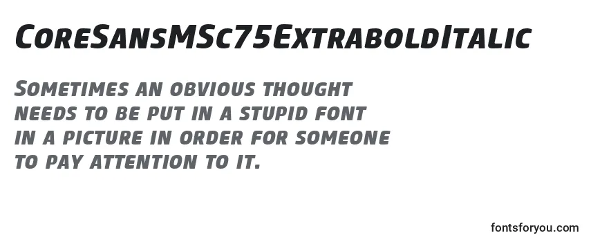 CoreSansMSc75ExtraboldItalic Font