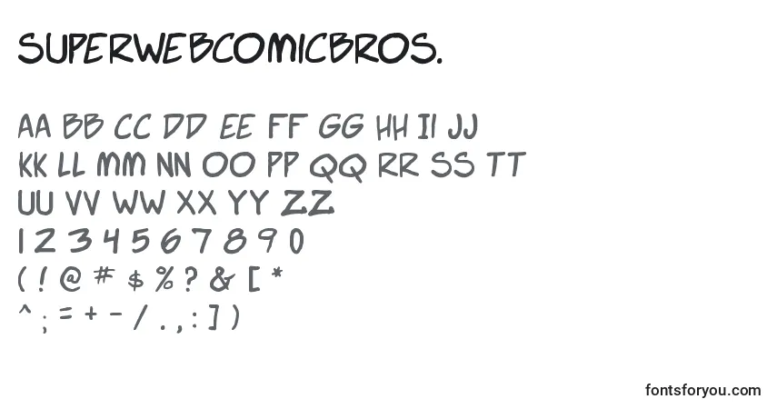 SuperWebcomicBros.-fontti – aakkoset, numerot, erikoismerkit