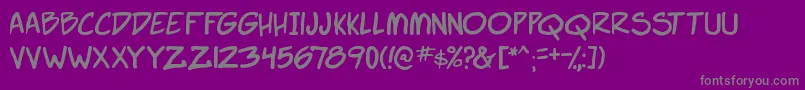 SuperWebcomicBros.-Schriftart – Graue Schriften auf violettem Hintergrund