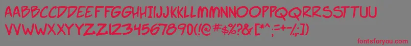 SuperWebcomicBros.-Schriftart – Rote Schriften auf grauem Hintergrund