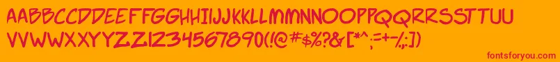 SuperWebcomicBros. Font – Red Fonts on Orange Background