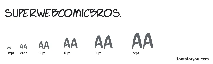 Размеры шрифта SuperWebcomicBros.