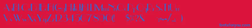 Jenny Font – Blue Fonts on Red Background
