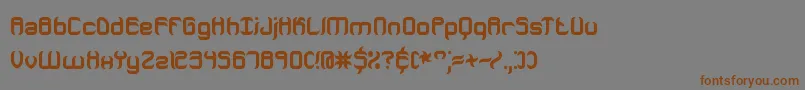 フォントjeopardt – 茶色の文字が灰色の背景にあります。