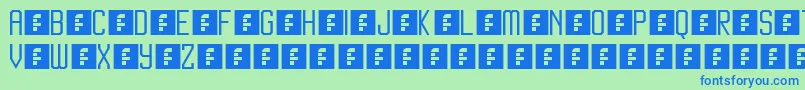 Jersey Slim Font – Blue Fonts on Green Background