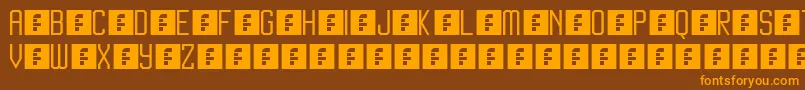 Czcionka Jersey Slim – pomarańczowe czcionki na brązowym tle