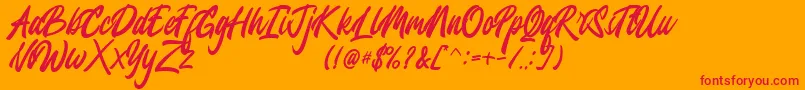 Jesselyne FREE Font – Red Fonts on Orange Background