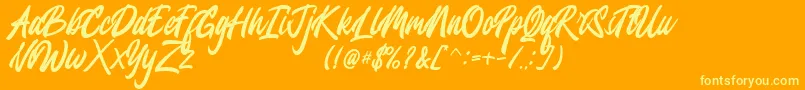 Jesselyne FREE Font – Yellow Fonts on Orange Background