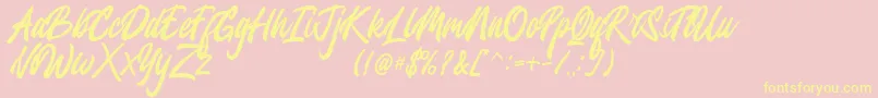 Jesselyne FREE Font – Yellow Fonts on Pink Background