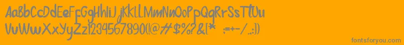 Jessica Font – Gray Fonts on Orange Background