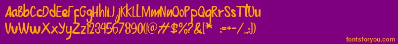 Jessica Font – Orange Fonts on Purple Background