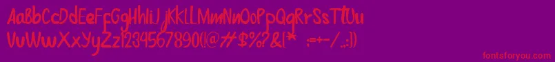 Jessica Font – Red Fonts on Purple Background