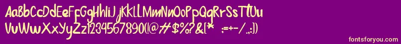 Jessica Font – Yellow Fonts on Purple Background