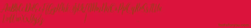 Jessie Odelya Demo Font – Brown Fonts on Red Background