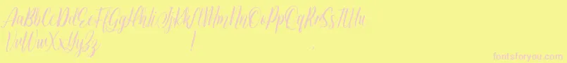 Jessie Odelya Demo Font – Pink Fonts on Yellow Background