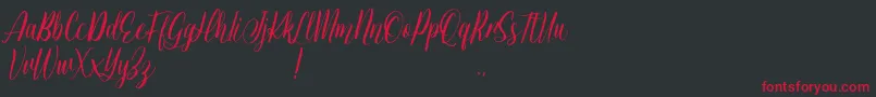 Jessie Odelya Demo-Schriftart – Rote Schriften auf schwarzem Hintergrund