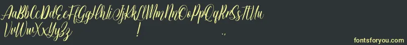 Jessie Odelya Demo Font – Yellow Fonts on Black Background