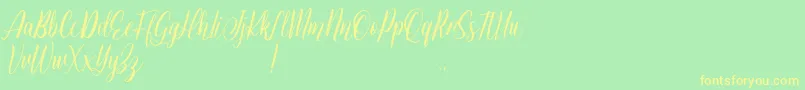 Jessie Odelya Demo Font – Yellow Fonts on Green Background
