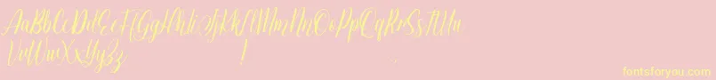 Jessie Odelya Demo Font – Yellow Fonts on Pink Background