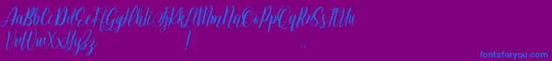 Jessie Odelya Demo-Schriftart – Blaue Schriften auf violettem Hintergrund