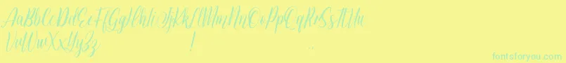 Jessie Odelya Demo Font – Green Fonts on Yellow Background