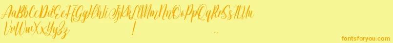 Jessie Odelya Demo-Schriftart – Orangefarbene Schriften auf gelbem Hintergrund