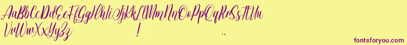 Jessie Odelya Demo Font – Purple Fonts on Yellow Background