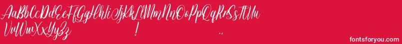 Шрифт Jessie Odelya Demo – белые шрифты на красном фоне