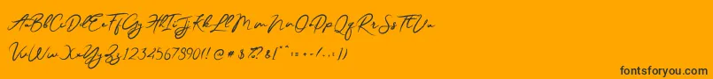 JesterBrush-Schriftart – Schwarze Schriften auf orangefarbenem Hintergrund